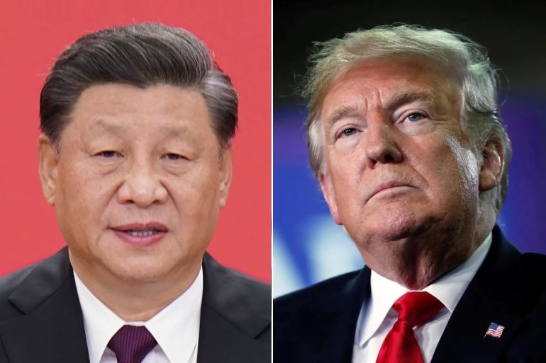 (كومبو) يجمع بين الرئيس الأميركي المنتخب دونالد ترامب، والرئيس الصيني شي جين بينغ