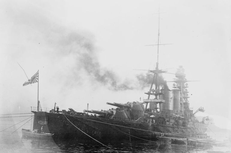 JAPAN - CIRCA 1900: Nagato was the flagship of the Combined Fleet, flying the flag of Admiral Isoroku Yamamoto. On 2 December 1941 Nagato sent the signal Niitakayama nobore 1208 "Climb Mount Niitaka on 12/08 (Japanese Time)" that committed the Carrier Strike Force to the attack on Pearl Harbor and Japan to the Pacific War.. (Photo by Buyenlarge/Getty Images)